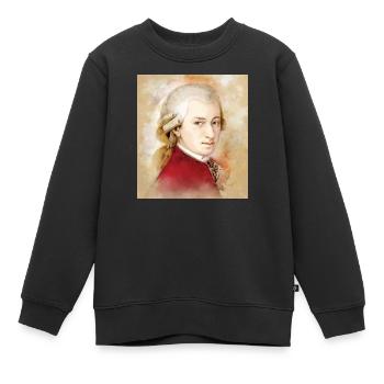 Wolfgang Amadeus Mozart dans un style aquarelle - Sweat Premium enfant bio - noir - Devant - AI Model Kid Female (0cm)
