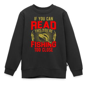 Angeln Fischer Spaß - Kinder Premium Organic Sweatshirt - Schwarz - Vorne - AI Model Kid Female (0cm)
