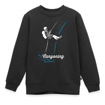 Canyoning - Sweat Premium enfant bio - noir - Devant - AI Model Kid Female (0cm)