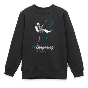 Canyoning - Sweat Premium enfant bio - noir - Devant - AI Model Kid Female (0cm)