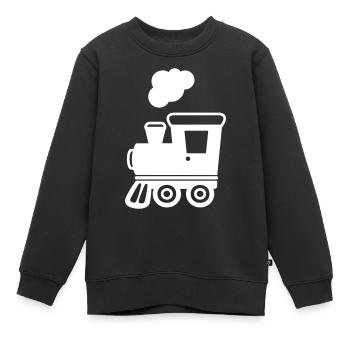 Locomotive locomotive train - Sweat Premium enfant bio - noir - Devant - AI Model Kid Female (0cm)