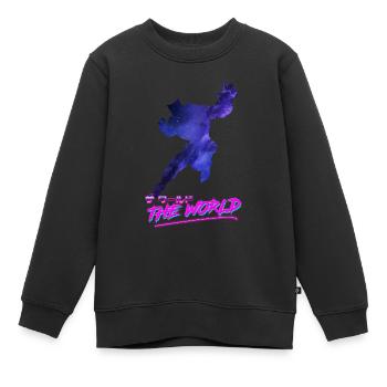 Le monde en état d’ébrié - Sweat Premium enfant bio - noir - Devant - AI Model Kid Female (0cm)