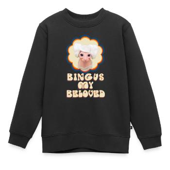 70er Jahre Bingus - Kinder Premium Organic Sweatshirt - Schwarz - Vorne - AI Model Kid Female (0cm)