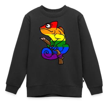 Chamäleon LBGT Gay Pride Bunt Sommer - Kinder Premium Organic Sweatshirt - Schwarz - Vorne - AI Model Kid Female (0cm)