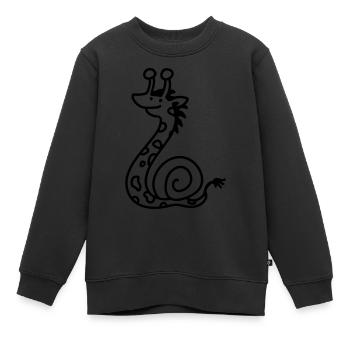 Lustige Giraffen Schnecke - line - Kinder Premium Organic Sweatshirt - Schwarz - Vorne - AI Model Kid Female (0cm)
