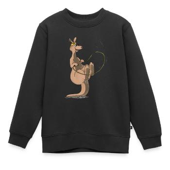 Kangourou Corde à sauter Sport - Sweat Premium enfant bio - noir - Devant - AI Model Kid Female (0cm)