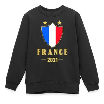 France France Football - Sweat Premium enfant bio - noir - Devant - AI Model Kid Female (0cm)