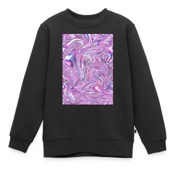 Enveloppement en plastique - Sweat Premium enfant bio - noir - Devant - AI Model Kid Female (0cm)