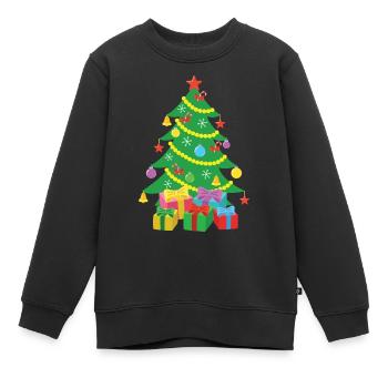 Weihnachtsbaum - Kinder Premium Organic Sweatshirt - Schwarz - Vorne - AI Model Kid Female (0cm)