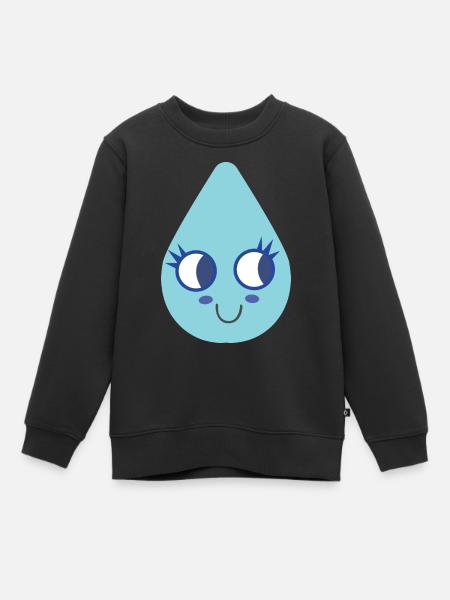 Cute water droplet - Kids Premium Organic Sweatshirt - black