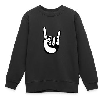 Main de heavy metal - Sweat Premium enfant bio - noir - Devant - AI Model Kid Female (0cm)