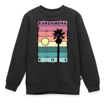 Kardamena Horizont und Palme Kos - Kinder Premium Organic Sweatshirt - Schwarz - Vorne - AI Model Kid Female (0cm)
