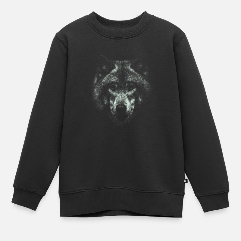 WOLF - Kids Premium Organic Sweatshirt - black