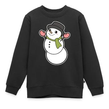 Schneemann - Kinder Premium Organic Sweatshirt - Schwarz - Vorne - AI Model Kid Female (0cm)