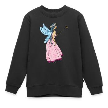 Fee mit Zauberstab - Kinder Premium Organic Sweatshirt - Schwarz - Vorne - AI Model Kid Female (0cm)