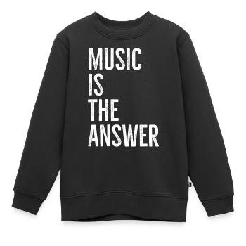 Musik ist die Antwort - Kinder Premium Organic Sweatshirt - Schwarz - Vorne - AI Model Kid Female (0cm)