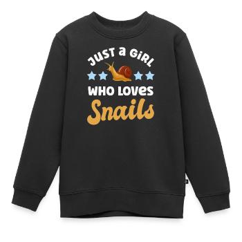 Schnecke Schnecken - Kinder Premium Organic Sweatshirt - Schwarz - Vorne - AI Model Kid Female (0cm)