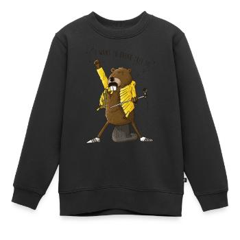 Biber Merkur - Kinder Premium Organic Sweatshirt - Schwarz - Vorne - AI Model Kid Female (0cm)