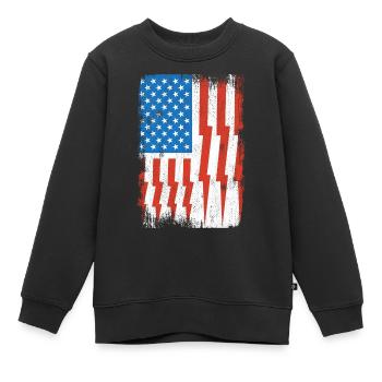 Elektriker US Flagge - Kinder Premium Organic Sweatshirt - Schwarz - Vorne - AI Model Kid Female (0cm)