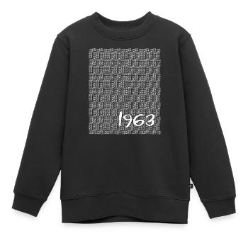 1963, 60. Geburtstag 2023, Jahrestag, Hochzeitstag - Kinder Premium Organic Sweatshirt - Schwarz - Vorne - AI Model Kid Female (0cm)
