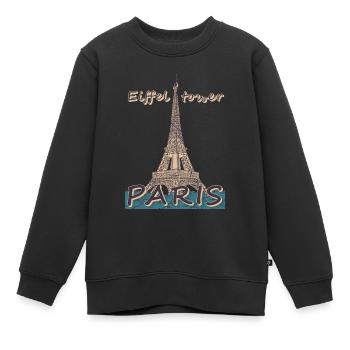 Eiffelturm in Paris Frankreich Pariser Andenken - Kinder Premium Organic Sweatshirt - Schwarz - Vorne - AI Model Kid Female (0cm)