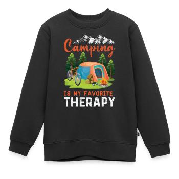 Camping Campingplatz zelte Zelt Wohnwagen Therapie - Kinder Premium Organic Sweatshirt - Schwarz - Vorne - AI Model Kid Female (0cm)