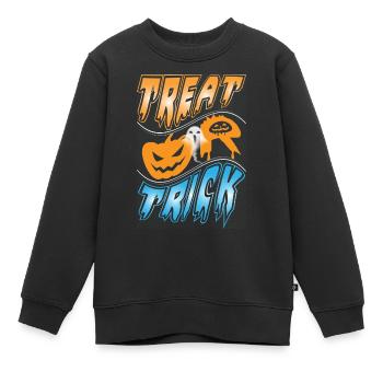 Happy Halloween Grusel Monster Spuk Horror Schreck - Kinder Premium Organic Sweatshirt - Schwarz - Vorne - AI Model Kid Female (0cm)