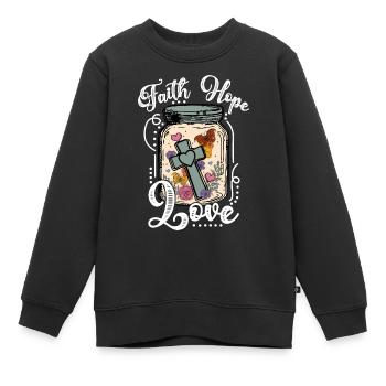Église Religion Catholique Catholique Jésus-Christ - Sweat Premium enfant bio - noir - Devant - AI Model Kid Female (0cm)