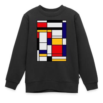 Peinture abstraite - Sweat Premium enfant bio - noir - Devant - AI Model Kid Female (0cm)