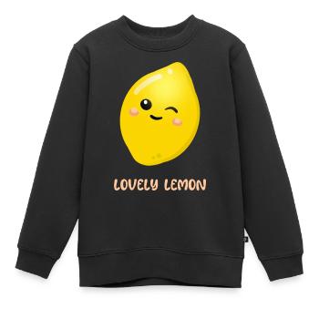Liebevolle Zitrone - Kinder Premium Organic Sweatshirt - Schwarz - Vorne - AI Model Kid Female (0cm)
