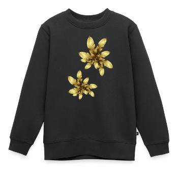 goldene blätter,gold,herbst,herbstblätter,golden - Kinder Premium Organic Sweatshirt - Schwarz - Vorne - AI Model Kid Female (0cm)