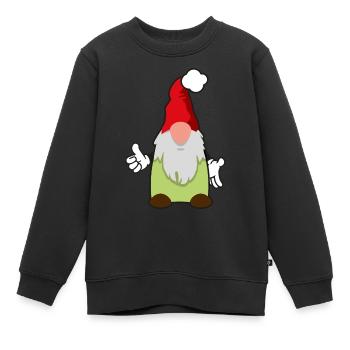 sechster Weihnachtswichtel - Kinder Premium Organic Sweatshirt - Schwarz - Vorne - AI Model Kid Female (0cm)