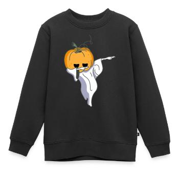 Kürbis Gespenst - Kinder Premium Organic Sweatshirt - Schwarz - Vorne - AI Model Kid Female (0cm)