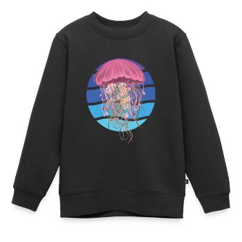 Ozean-Quallen-Kunst-Ozean-Leben-Unterwasserseetier - Kinder Premium Organic Sweatshirt - Schwarz - Vorne - AI Model Kid Female (0cm)