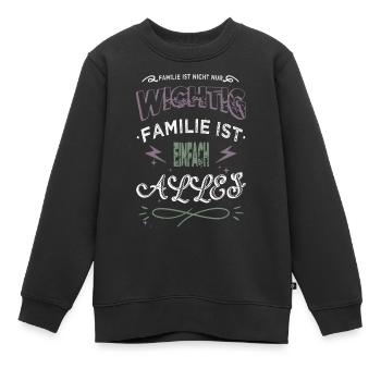 eine familie ein team asatru vater familienwappen - Kinder Premium Organic Sweatshirt - Schwarz - Vorne - AI Model Kid Female (0cm)