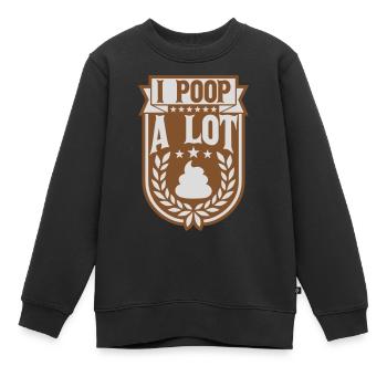 Je fais beaucoup caca - Sweat Premium enfant bio - noir - Devant - AI Model Kid Female (0cm)