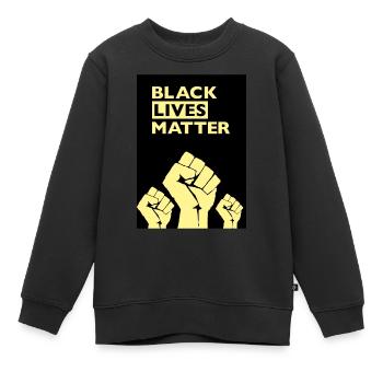 Black Lives Matter Gelb - Kinder Premium Organic Sweatshirt - Schwarz - Vorne - AI Model Kid Female (0cm)