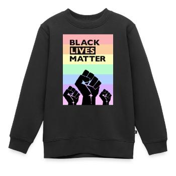 Black Lives Matter Rainbow - Kinder Premium Organic Sweatshirt - Schwarz - Vorne - AI Model Kid Female (0cm)