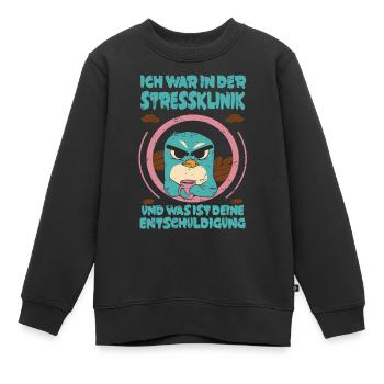 Pinguin Stress Klinik - Kinder Premium Organic Sweatshirt - Schwarz - Vorne - AI Model Kid Female (0cm)
