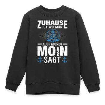 Moin Norddeutschland Ostfriesland - Kinder Premium Organic Sweatshirt - Schwarz - Vorne - AI Model Kid Female (0cm)
