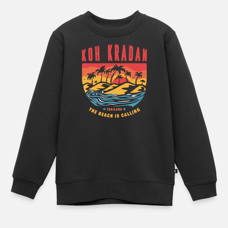 Conception de la plage de Koh Kradan en Thaïlande - Sweat Premium enfant bio - noir