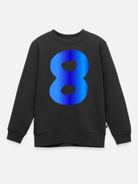 8 years birthday blue - Kids Premium Organic Sweatshirt - black