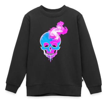 Feuerschädel Rauch pink Skelett Flammen 9 - Kinder Premium Organic Sweatshirt - Schwarz - Vorne - AI Model Kid Female (0cm)