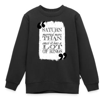 joke space ship happy bday conspiracy - Kids Premium Organic Sweatshirt - black - Front - AI Model Kid Female (0cm)
