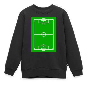 Terrain de football - Sweat Premium enfant bio - noir - Devant - AI Model Kid Female (0cm)