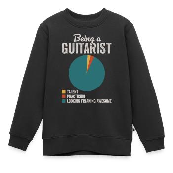 Als Gitarrist Musiker Gitarrist - Kinder Premium Organic Sweatshirt - Schwarz - Vorne - AI Model Kid Female (0cm)