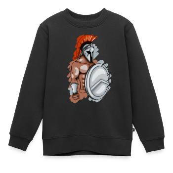 Spartaner - Kinder Premium Organic Sweatshirt - Schwarz - Vorne - AI Model Kid Female (0cm)