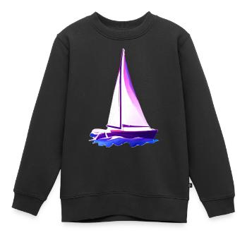 Sailing Sailing Sailing Sailing Sailboat - Kids Premium Organic Sweatshirt - black - Front - AI Model Kid Female (0cm)