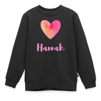 Hannah Rosa Herz Feminines Mädchen Outfit Tee - Kinder Premium Organic Sweatshirt - Schwarz - Vorne - AI Model Kid Female (0cm)