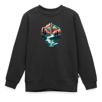 SURREAL - Kinder Premium Organic Sweatshirt - Schwarz - Vorne - AI Model Kid Female (0cm)